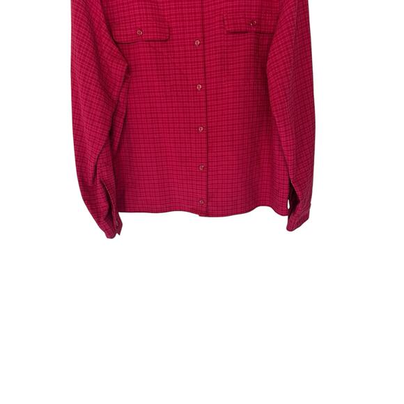 L.L.Bean Outdoors Women's Red‎ Rugged Long Sleeve Button Up Shirt Size Large - Picture 4 of 13